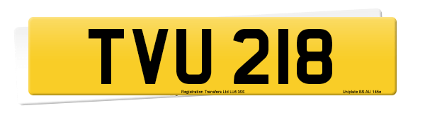 Registration number TVU 218